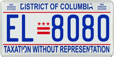DC license plate EL8080