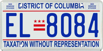 DC license plate EL8084
