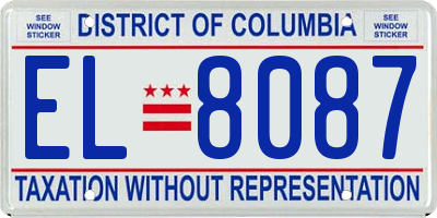 DC license plate EL8087