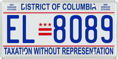 DC license plate EL8089