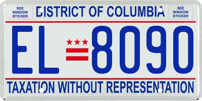 DC license plate EL8090