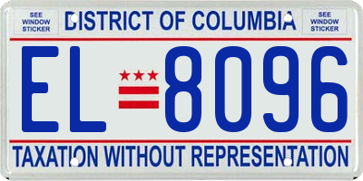 DC license plate EL8096
