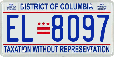 DC license plate EL8097