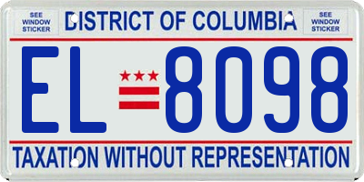 DC license plate EL8098