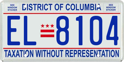 DC license plate EL8104