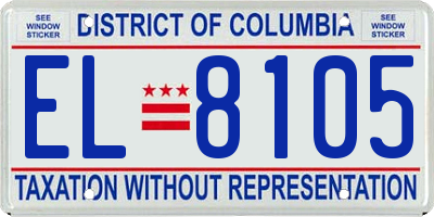 DC license plate EL8105