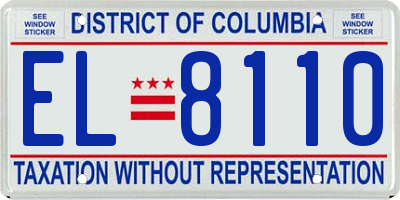 DC license plate EL8110