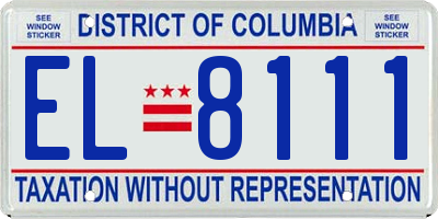 DC license plate EL8111