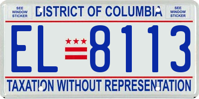 DC license plate EL8113