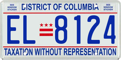 DC license plate EL8124