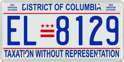 DC license plate EL8129