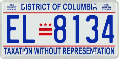 DC license plate EL8134