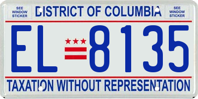 DC license plate EL8135