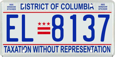 DC license plate EL8137