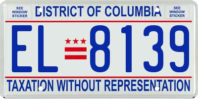 DC license plate EL8139