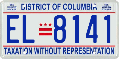 DC license plate EL8141