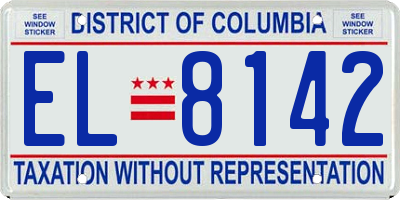 DC license plate EL8142