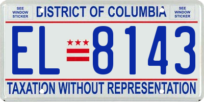 DC license plate EL8143