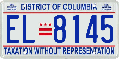 DC license plate EL8145
