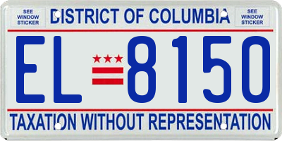 DC license plate EL8150