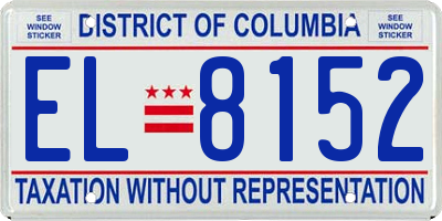 DC license plate EL8152