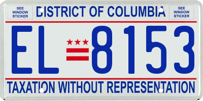DC license plate EL8153