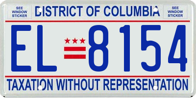 DC license plate EL8154