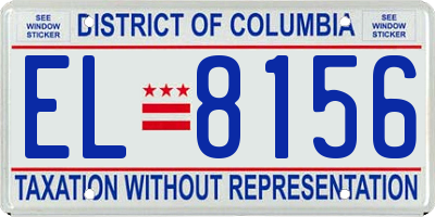DC license plate EL8156