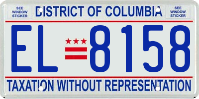 DC license plate EL8158
