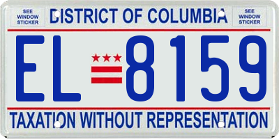DC license plate EL8159