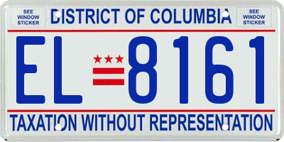 DC license plate EL8161