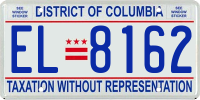 DC license plate EL8162
