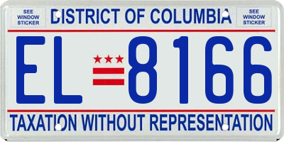 DC license plate EL8166