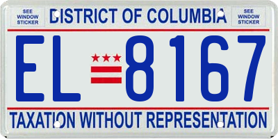 DC license plate EL8167