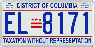 DC license plate EL8171