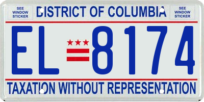 DC license plate EL8174