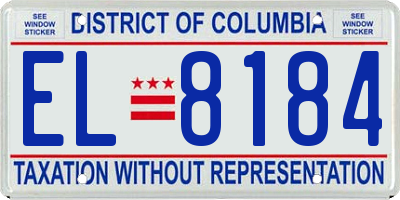 DC license plate EL8184