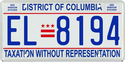 DC license plate EL8194