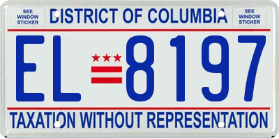 DC license plate EL8197