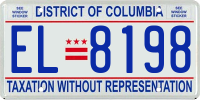 DC license plate EL8198