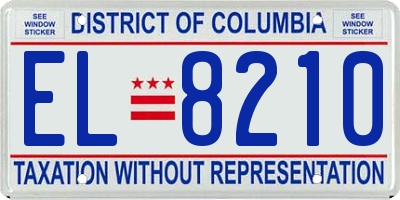 DC license plate EL8210