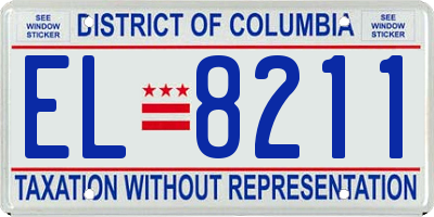 DC license plate EL8211