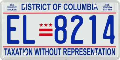 DC license plate EL8214