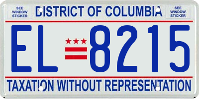 DC license plate EL8215