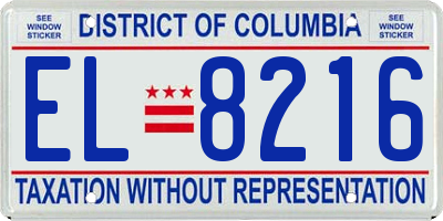 DC license plate EL8216