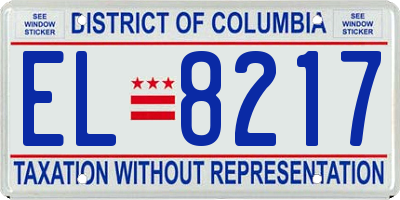 DC license plate EL8217