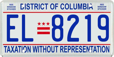 DC license plate EL8219