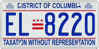 DC license plate EL8220