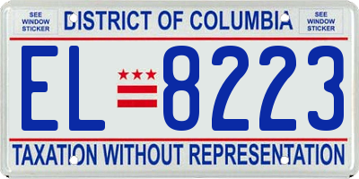 DC license plate EL8223