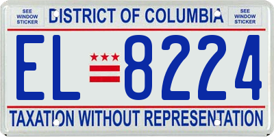DC license plate EL8224